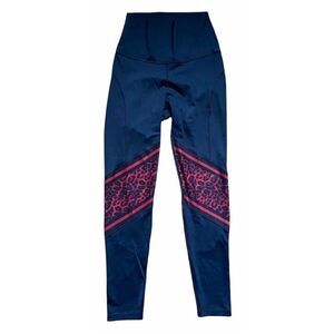 WITH Wear It To Heart Black High Waisted Leggings Red Leopard Print Detail M